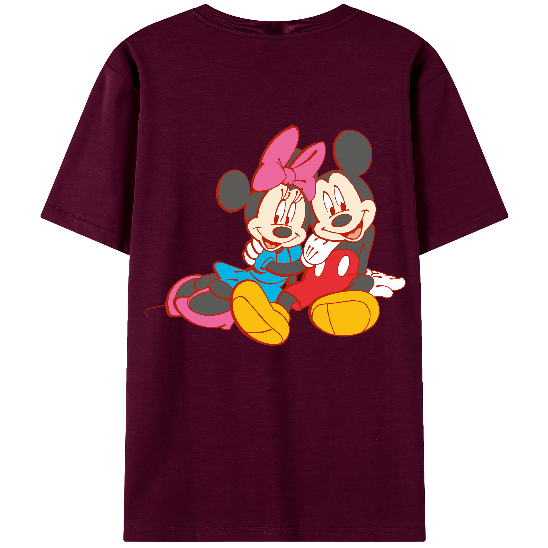 （画像用） ミッキーマウス Mickey Mouse レディース半袖Tシャツ(バックプリント)